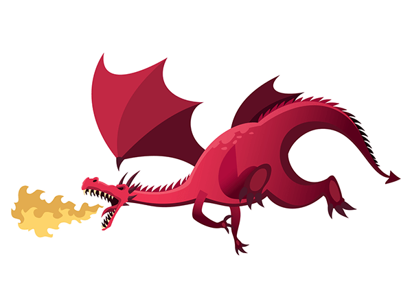 Llun o ddraig goch